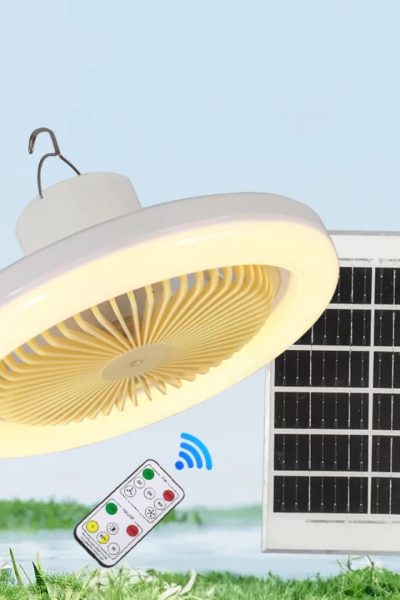 Iluminação e ventilador solar com controle remoto